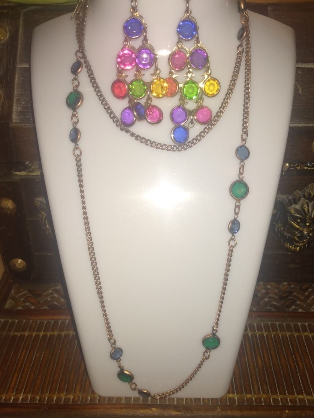 Multicolor Statement Necklace & Earrings
